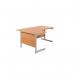 Jemini Radial Left Hand Cantilever Desk 1600x1200x730mm BeechSilver KF801721 KF801721