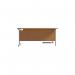 Jemini Radial Left Hand Cantilever Desk 1600x1200x730mm Nova Oak/Silver KF801740 KF801740