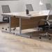 Jemini Radial Left Hand Cantilever Desk 1600x1200x730mm Nova Oak/Silver KF801740 KF801740