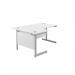 Jemini Radial Left Hand Cantilever Desk 1600x1200x730mm White/Silver KF801756 KF801756