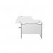 Jemini Radial Left Hand Cantilever Desk 1600x1200x730mm White/Silver KF801756 KF801756