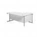 Jemini Radial Left Hand Cantilever Desk 1600x1200x730mm White/Silver KF801756 KF801756