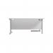 Jemini Radial Left Hand Cantilever Desk 1600x1200x730mm White/Silver KF801756 KF801756