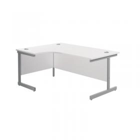 VOW Jemini Radial Left Hand Cantilever Desk 1600x1200x730mm WhiteSilver KF801756 KF801756