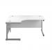 Jemini Radial Left Hand Cantilever Desk 1600x1200x730mm White/Silver KF801756 KF801756