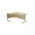 Jemini Radial Left Hand Cantilever Desk 1600x1200x730mm Maple/Silver KF801762 KF801762