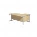 Jemini Radial Left Hand Cantilever Desk 1600x1200x730mm MapleSilver KF801762 KF801762