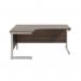 Jemini Radial Left Hand Cantilever Desk 1600x1200x730mm Dark Walnut/Silver KF801778 KF801778