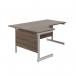 Jemini Radial Left Hand Cantilever Desk 1600x1200x730mm Dark Walnut/Silver KF801778 KF801778