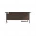 Jemini Radial Left Hand Cantilever Desk 1600x1200x730mm Dark Walnut/Silver KF801778 KF801778