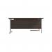 Jemini Radial Left Hand Cantilever Desk 1600x1200x730mm Dark Walnut/Silver KF801778 KF801778