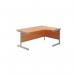 Jemini Radial Right Hand Cantilever Desk 1600x1200x730mm Beech/Silver KF801784 KF801784