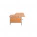 Jemini Radial Right Hand Cantilever Desk 1600x1200x730mm Beech/Silver KF801784 KF801784