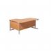 Jemini Radial Right Hand Cantilever Desk 1600x1200x730mm Beech/Silver KF801784 KF801784