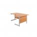 Jemini Radial Right Hand Cantilever Desk 1600x1200x730mm Beech/Silver KF801784 KF801784