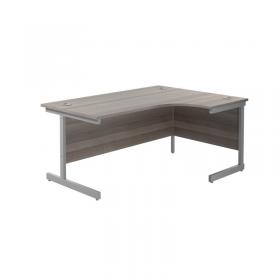 Jemini Radial Right Hand Cantilever Desk 1600x1200x730mm Grey OakSilver KF801790 KF801790