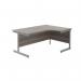 Jemini Radial Right Hand Cantilever Desk 1600x1200x730mm Grey Oak/Silver KF801790 KF801790