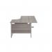 Jemini Radial Right Hand Cantilever Desk 1600x1200x730mm Grey Oak/Silver KF801790 KF801790