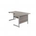 Jemini Radial Right Hand Cantilever Desk 1600x1200x730mm Grey Oak/Silver KF801790 KF801790