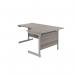 Jemini Radial Right Hand Cantilever Desk 1600x1200x730mm Grey OakSilver KF801790 KF801790