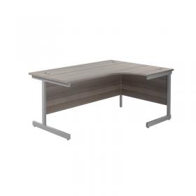 VOW Jemini Radial Right Hand Cantilever Desk 1600x1200x730mm Grey OakSilver KF801790 KF801790