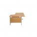 Jemini Radial Right Hand Cantilever Desk 1600x1200x730mm Nova Oak/Silver KF801805 KF801805