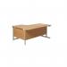 Jemini Radial Right Hand Cantilever Desk 1600x1200x730mm Nova OakSilver KF801805 KF801805