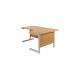 Jemini Radial Right Hand Cantilever Desk 1600x1200x730mm Nova OakSilver KF801805 KF801805