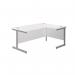 Jemini Radial Right Hand Cantilever Desk 1600x1200x730mm White/Silver KF801811 KF801811