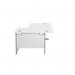 Jemini Radial Right Hand Cantilever Desk 1600x1200x730mm White/Silver KF801811 KF801811