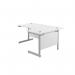 Jemini Radial Right Hand Cantilever Desk 1600x1200x730mm White/Silver KF801811 KF801811