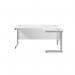 Jemini Radial Right Hand Cantilever Desk 1600x1200x730mm White/Silver KF801811 KF801811