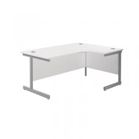 VOW Jemini Radial Right Hand Cantilever Desk 1600x1200x730mm WhiteSilver KF801811 KF801811