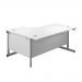 Jemini Radial Right Hand Cantilever Desk 1600x1200x730mm White/Silver KF801811 KF801811