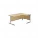 Jemini Radial Right Hand Cantilever Desk 1600x1200x730mm Maple/Silver KF801827 KF801827