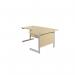 Jemini Radial Right Hand Cantilever Desk 1600x1200x730mm Maple/Silver KF801827 KF801827