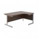 Jemini Radial Right Hand Cantilever Desk 1600x1200x730mm Dark Walnut/Silver KF801830 KF801830