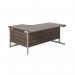 Jemini Radial Right Hand Cantilever Desk 1600x1200x730mm Dark Walnut/Silver KF801830 KF801830