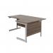 Jemini Radial Right Hand Cantilever Desk 1600x1200x730mm Dark Walnut/Silver KF801830 KF801830