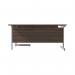 Jemini Radial Right Hand Cantilever Desk 1600x1200x730mm Dark Walnut/Silver KF801830 KF801830