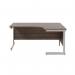 Jemini Radial Right Hand Cantilever Desk 1600x1200x730mm Dark Walnut/Silver KF801830 KF801830