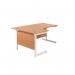 Jemini Radial Left Hand Cantilever Desk 1600x1200x730mm Beech/White KF801846 KF801846