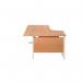 Jemini Radial Left Hand Cantilever Desk 1600x1200x730mm Beech/White KF801846 KF801846