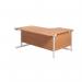 Jemini Radial Left Hand Cantilever Desk 1600x1200x730mm Beech/White KF801846 KF801846