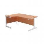 Jemini Radial Left Hand Cantilever Desk 1600x1200x730mm BeechWhite KF801846 KF801846