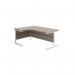 Jemini Radial Left Hand Cantilever Desk 1600x1200x730mm Grey Oak/White KF801852 KF801852