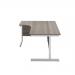 Jemini Radial Left Hand Cantilever Desk 1600x1200x730mm Grey Oak/White KF801852 KF801852