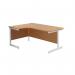 Jemini Radial Left Hand Cantilever Desk 1600x1200x730mm Nova OakWhite KF801868 KF801868