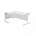 Jemini Radial Left Hand Cantilever Desk 1600x1200x730mm Nova Oak/White KF807667 KF801874