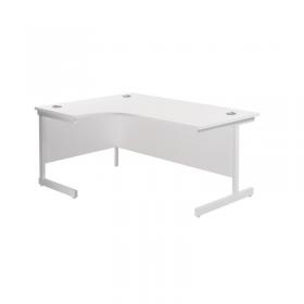 Jemini Radial Left Hand Cantilever Desk 1600x1200x730mm Nova OakWhite KF807667 KF801874